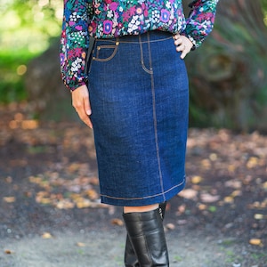 Faux Denim Skirt Etsy
