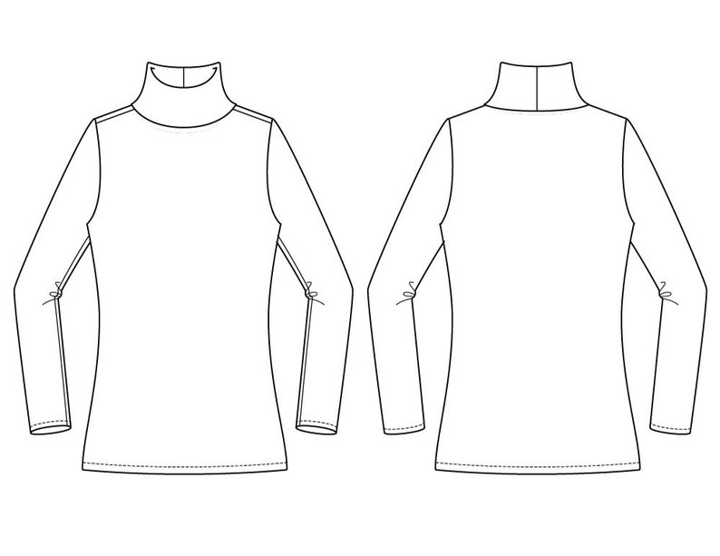 Ladies PDF Sewing Pattern Turtleneck Sewing Pattern Etsy