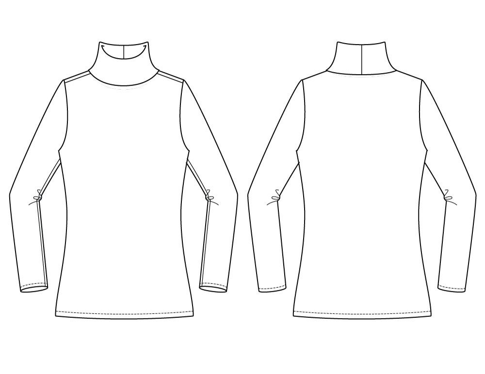 Ladies PDF Sewing Pattern Turtleneck Sewing Pattern | Etsy