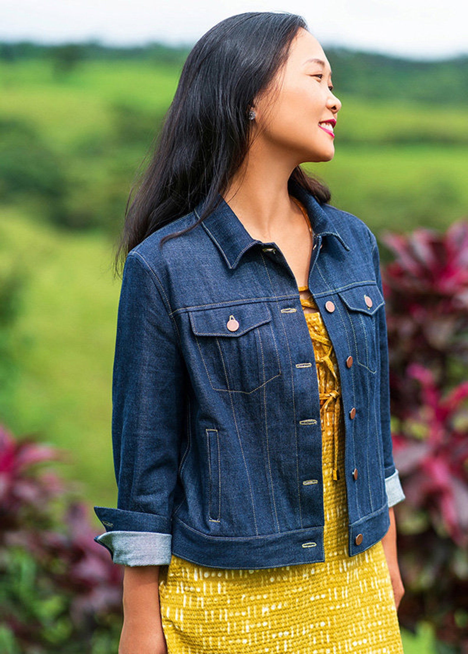 Denim Jacket Sewing Pattern Women Jacket Adult Jacket Etsy