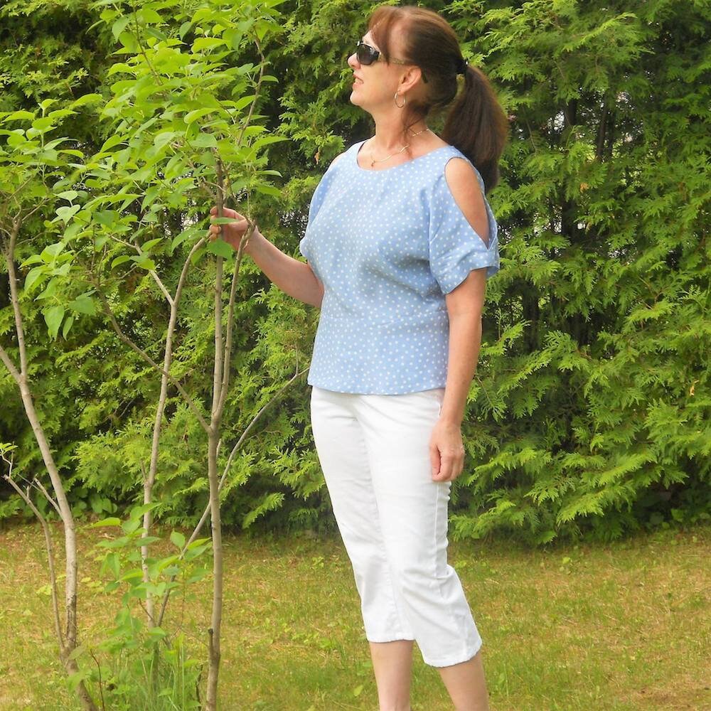 Women’s Cold Shoulder ,woven, PDF Sewing Pattern, Scoop Neck, Kimono ...