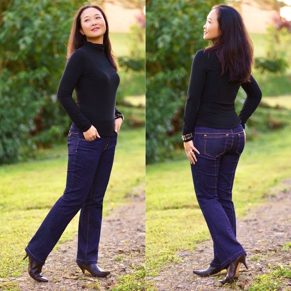 Women's Pull on Jeans Sewing Pattern PDF Digital Pattern Stretch