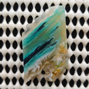 Blue Opalized Petrified Wood Cabochon druzy (38x22x4 mm)