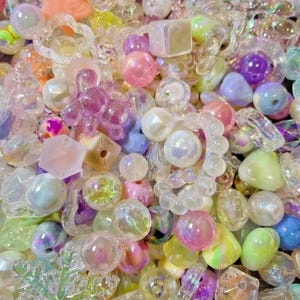 Pastel Acrylic Bead Mix: 14-18mm Random DIY Jewelry Beads
