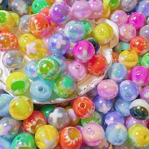 20 Pcs Pastel Acrylic Beads: 16mm DIY Jewelry Making