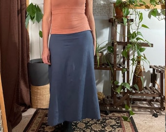 Hemp and Organic Cotton Skirt - Maxi Skirt - Ankle length - Organic Cotton and Hemp Skirt- Handmade and Dyed Sustainable Materials