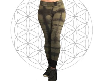 Sale! Organic Leggings - One of a Kind Hand Dyed leggings - Handmade from Organic Cotton and Hemp Jersey -Size Small/Small medium