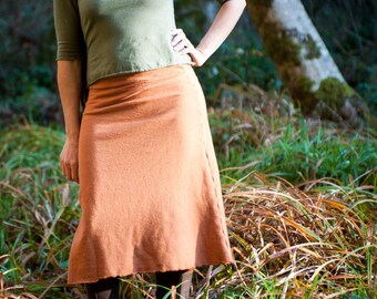 Organic Skirts - Handmade and Dyed just for you - Organic cotton and Hemp Terry Cloth Skirt - Hemp clothing - your choice of 15 colors