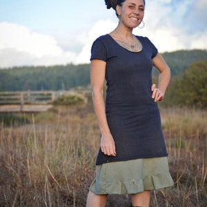 Organic Dresses Organic cotton and Hemp dress with Mandala print Handmade and dyed to order using Organic cotton and Hemp jersey image 3