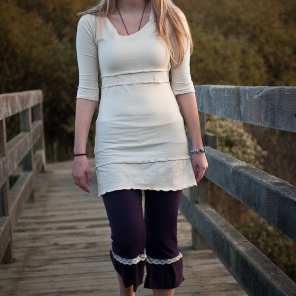 Organic Bloomers -SALE - Organic cotton and hemp bloomers with organic cotton lace ready to ship in Brown -size Large