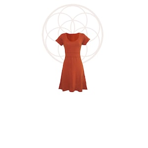 Organic dress Organic cotton and Hemp Dress Short Sleeve, knee length Dress, Custom made and hand dyed to order Organic cotton image 2