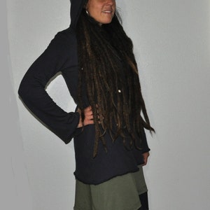 Hemp Hoodie Tunic Handmade from Organic cotton and hemp Terry Cloth and hand dyed just for you image 2