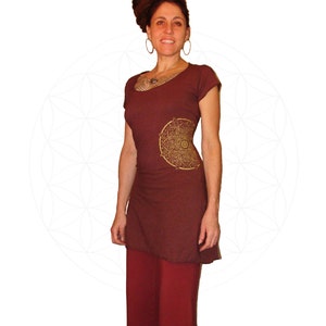 Organic Dresses Organic cotton and Hemp dress with Mandala print Handmade and dyed to order using Organic cotton and Hemp jersey image 2