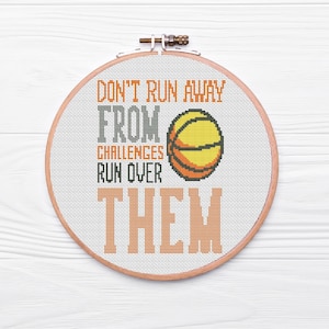 Cross Stitch Pattern Quote PDF, basketball, motivating, design quote, slogan, gift him, Counted cross, DIY, Embroidery pattern, father&#39;s day