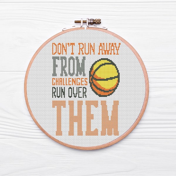 Cross Stitch Pattern Quote PDF, basketball, motivating, design quote, slogan, gift him, Counted cross, DIY, Embroidery pattern, father's day
