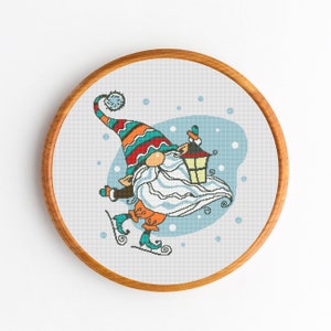 Gnome Cross Stitch Pattern PDF, DIY, Embroidery Pattern, Christmas Gift, needlework