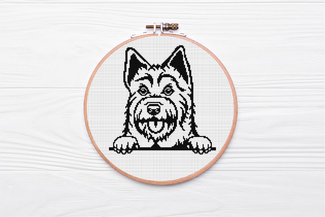 Dog Cross Stitch Pattern PDF, Terrier, Beginner, Counting Cross, Dog