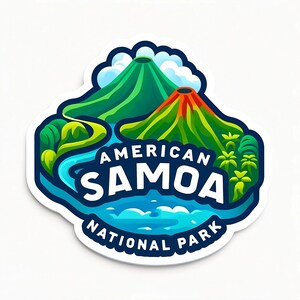 Pegatina del Parque Nacional de Samoa Americana pegatinas del Parque Nacional para portátil pegatina para botella de agua