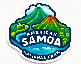 American Samoa National Park Sticker National Park stickers for laptop sticker for water bottle