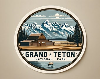 Adesivos para parque nacional grand teton, adesivos para laptop para garrafa de água, presente para coletor de parque nacional