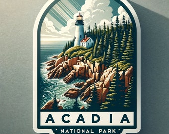 Acadia National Park sticker Laptop sticker custom water bottle sticker