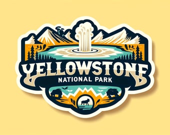 Yellowstone National Park sticker Laptop sticker custom water bottle sticker gift for national park collector