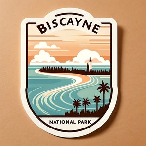 Pegatinas del Parque Nacional Biscayne Pegatina de Florida para pegatina de portátil para botella de agua