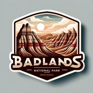 Parque Nacional Badlands Dakota del Sur Pegatina Parque Nacional pegatinas para portátil pegatina para botella de agua