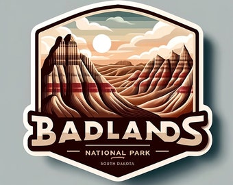 Badlands National Park South Dakota Sticker National Park-stickers voor laptop sticker voor waterfles