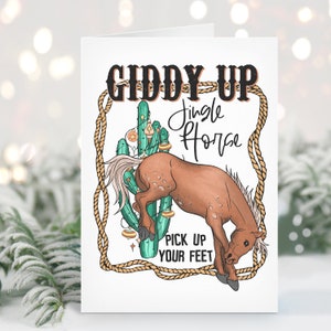Urocze jingle horse westernowe kartki świąteczne, kartki świąteczne, puste kartki, kartki okolicznościowe, zestawy pudełkowe, koń bożonarodzeniowy, kowbojka bożonarodzeniowa, retro