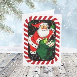 Vintage Style Santa Claus Christmas Cards, Holiday Cards, Greeting Cards, Blank Cards, Retro, Nostalgic, Father Christmas, Merry Christmas