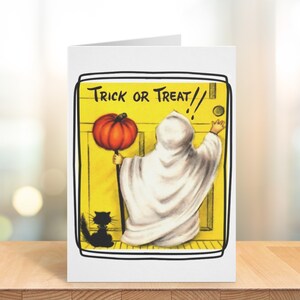 Des bonbons ou un sort de style vintage, Cartes d'Halloween, Cartes de voeux, Cartes vierges, Fantastique, Nostalgique, Jeux de cartes, Halloween classique, Chat noir