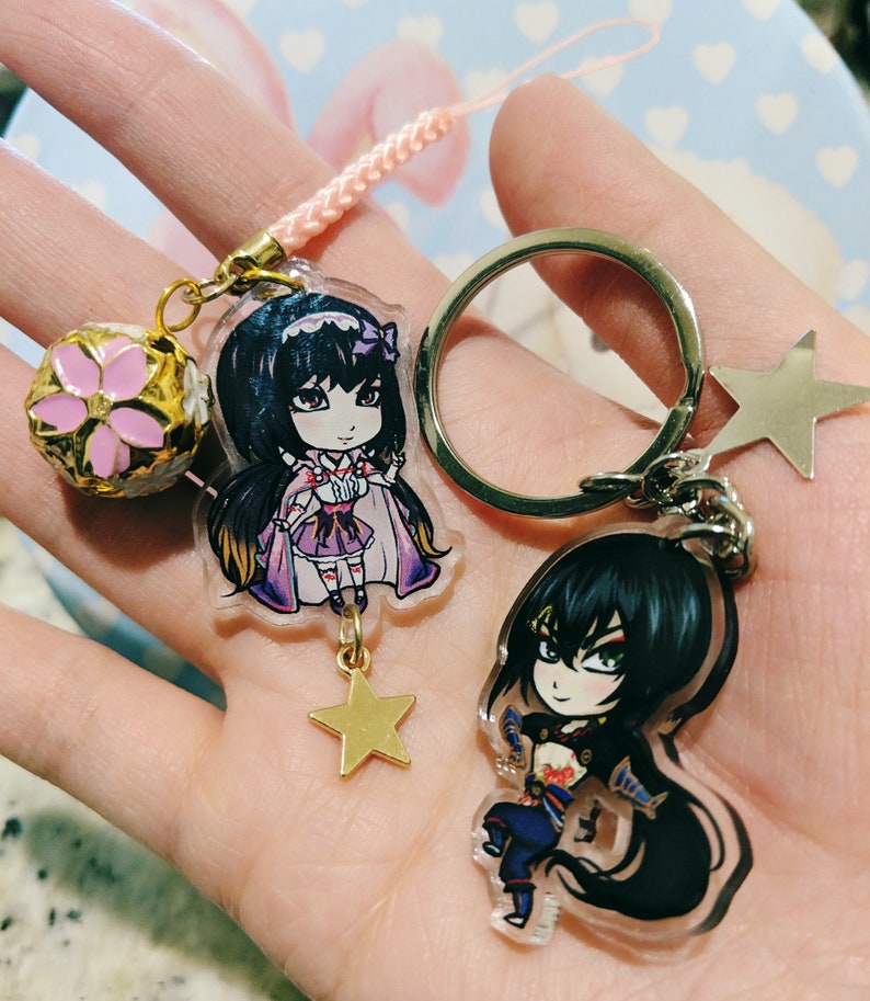 Fate Grand Order Osakabehime and Yan Qing double-sided acrylic charms image 1