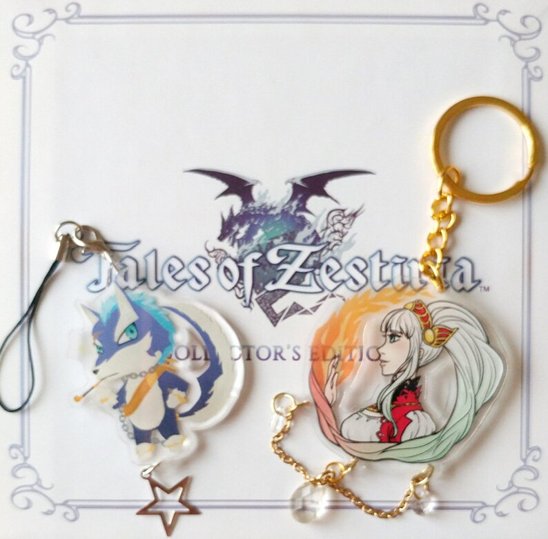 Tales of Zestiria and Vesperia acrylic charms Lailah and Repede image 1