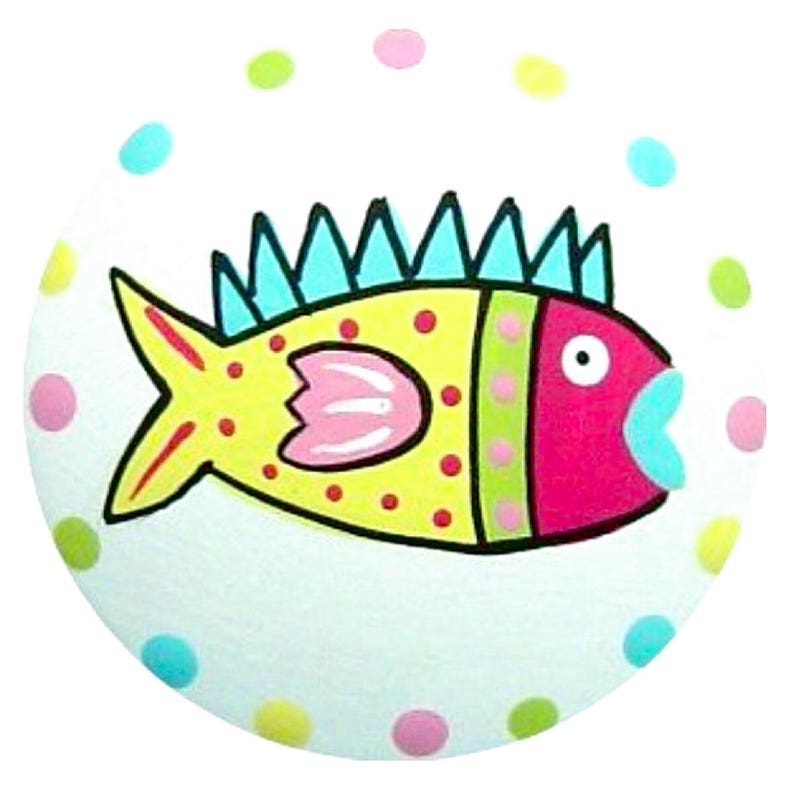 Colorful Fish Knobs Sea Life Knobs Beach Knobs Kids Decorative Etsy