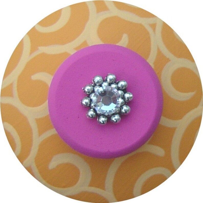 Orange Knobs Hot Pink Knobs Hand Painted Knobs Wood Knobs Etsy