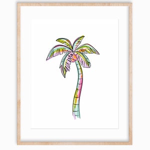 Palm Tree Art Print Printable Nautical Nursery Art Colorful Art Kids Room Art Beach Decor Coastal Art Tropical Printable Beach House Art