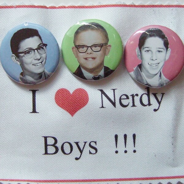 Button Badge Set I Heart Nerdy Boys