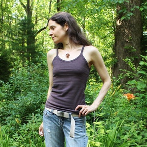 womens hemp clothing - camisole / tank top / undershirt / singlet / strap shirt - 100% hemp and organic cotton - custom made and hand dyed