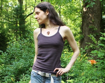 womens hemp clothing - camisole / tank top / undershirt / singlet / strap shirt - 100% hemp and organic cotton - custom made and hand dyed