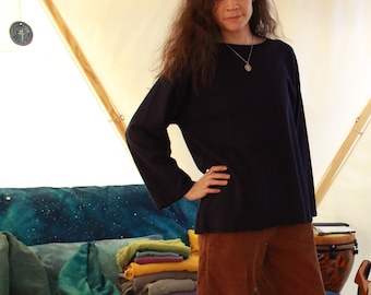 universal shirt - 100% hemp and organic cotton - custom made and hand dyed - long sleeve oversize loose fit unisex super comfortable shirt