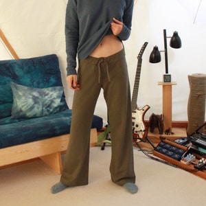 hemp pants drawstring waist strait leg pajama yoga tai chi qi gong pants 100% hemp and organic cotton custom made hand dyed xxs l image 1