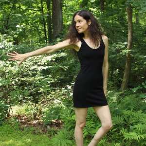little black dress - perfect slim fit mini tank dress - 100% hemp and organic cotton - custom made to measure - womens vegan hemp clothing