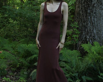 hemp tank dress / sleeveless nightgown - long maxi full length / below knee / mini - 100%  hemp and organic cotton - custom made - hand dyed