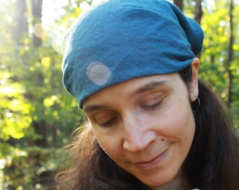 100% hemp bandana sewn with organic cotton thread - custom made hand dyed - 20 1/2" head wrap do-rag scarf handkerchief face mask