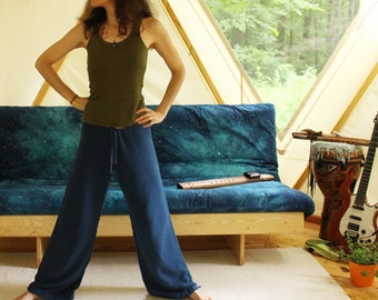 drawstring hemp sweatpants lounge pants  - 100% hemp and organic cotton - custom made hand dyed - optional drawstring cuff - sizes xxs to xl