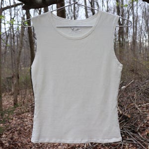 Hanf Tank Top mit hohem Hals - 100% natürliches Hanf und Bio-Baumwolle - xxs 0 - 2 / 32 &quot;bis 33&quot; Büste 20&quot; Länge