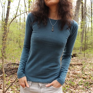 tight fit long sleeve shirt - 100% hemp and organic cotton - custom made to order - hand dyed