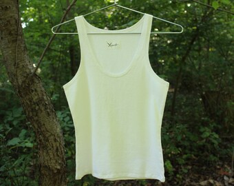 hemp tank top / singlet / undershirt / summer strap shirt snug fit - 100% natural hemp and organic cotton - xs extra small