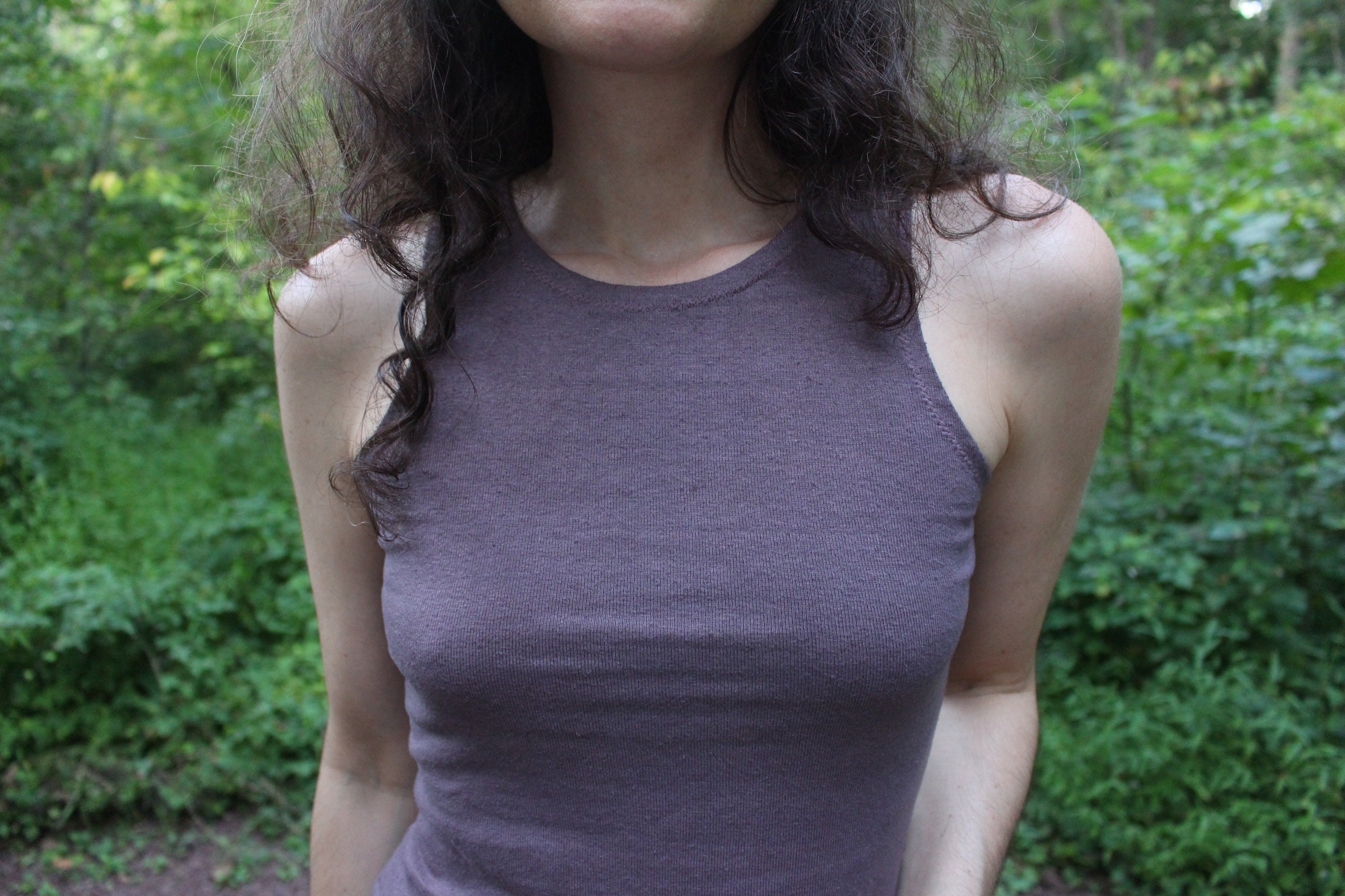 Womens Hemp Tank Top / Singlet High Neck Tight Fit 100% Hemp and Organic  Cotton Custom Made Hand Dyed 